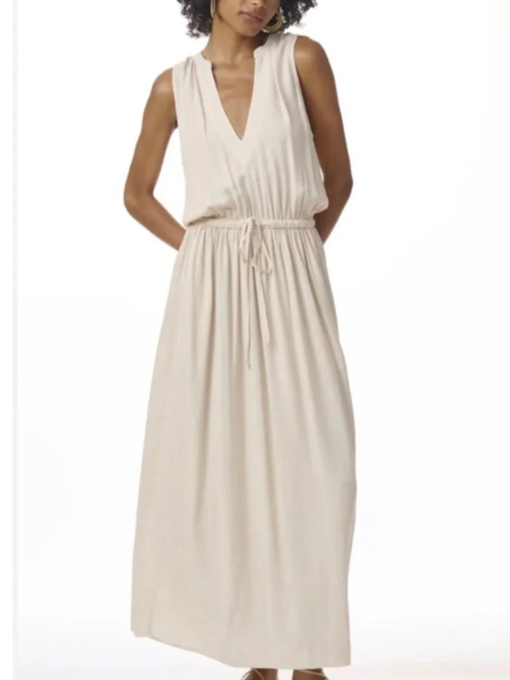 Splendid Collection Linen-Blend Navy BlueMaxi Dress Size XS